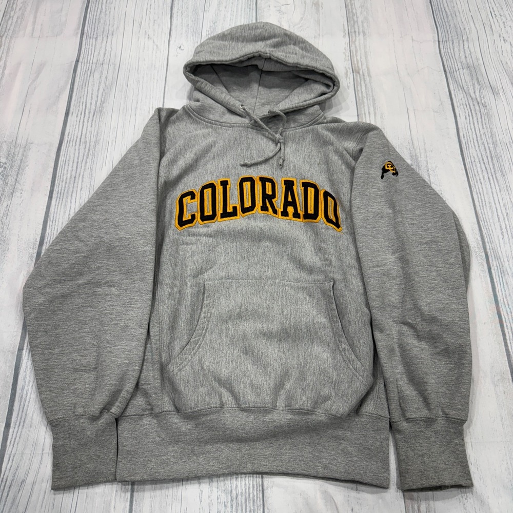 Colorado Buffaloes Hoodie Sweatshirt S Gray NCAA College Mens Thick‎ Cotton